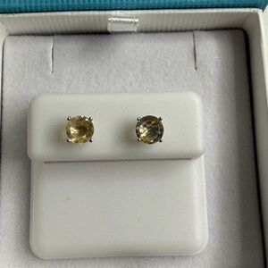 Sterling Silver Citrine Stud Earrings